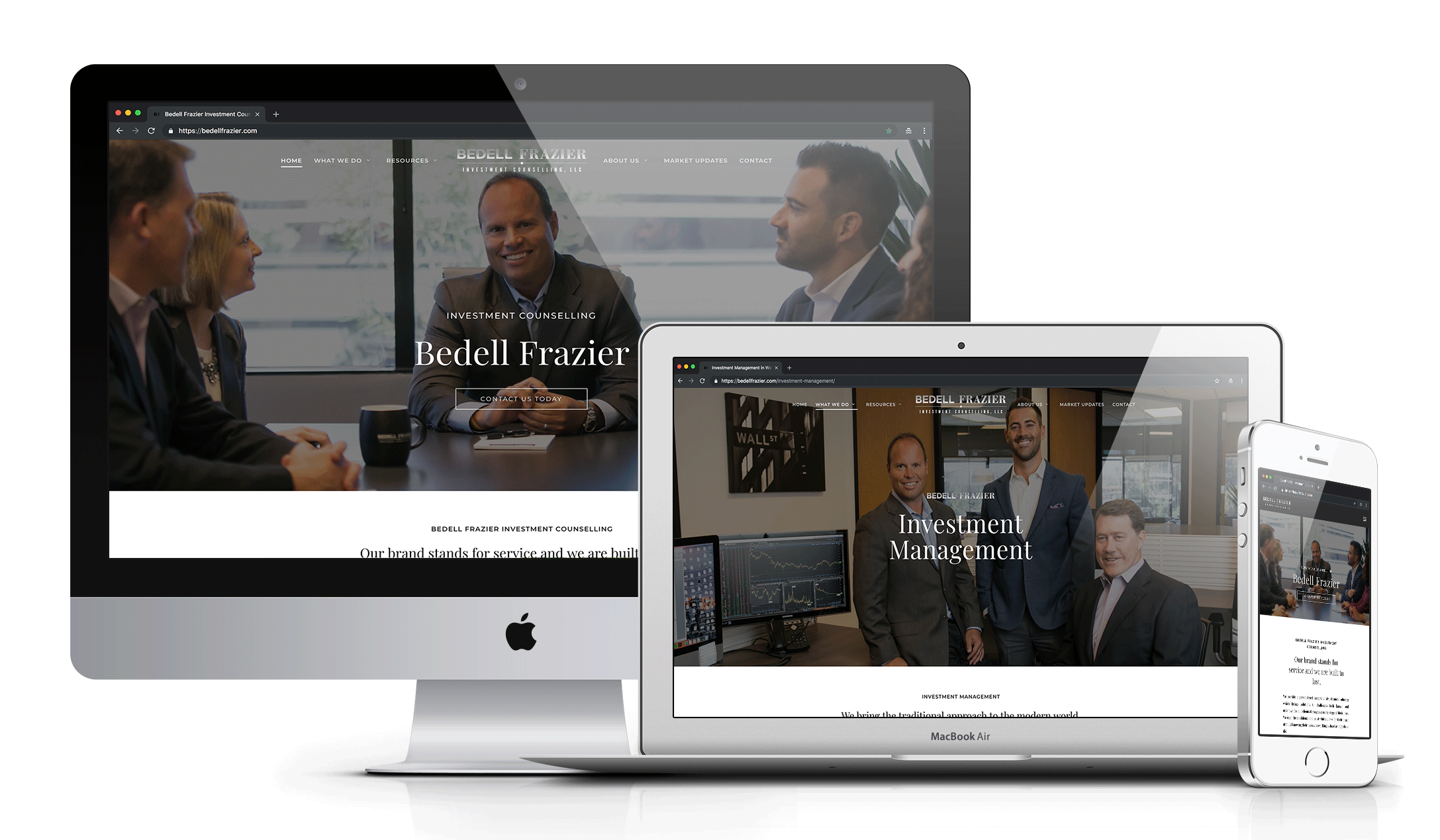Bedell Frazier investment marketing portfolio piece on all devices